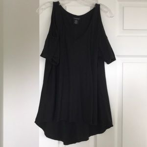 Black Cold Shoulder Top
